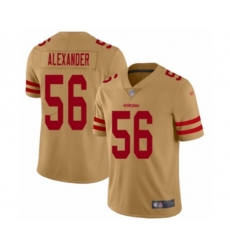 San Francisco 49ers #56 Kwon Alexander Limited Gold Inverted Legend Football Jersey