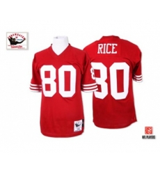 San Francisco 49ers #80 Jerry Rice Authentic Red Team Color Throwback Football Jersey