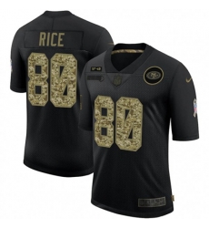 San Francisco 49ers #80 Jerry Rice Camo 2020 Salute To Service Limited Jersey
