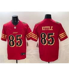 San Francisco 49ers 85 George kittle Red Gold 2025 F U S E Rivalries Vapor Limited Stitched Football Jersey San Francisco 49ers 85 George kittle Red Gold 2025 F U S E Rivalries Vapor Limited Stitched Football Jersey