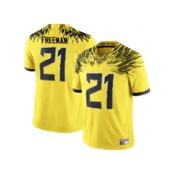 2016 Mens Oregon Duck Royce Freeman #21 College Football Electric Lightning Limited Jerseys - Yellow