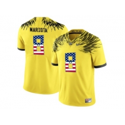 2016 US Flag Fashion 2016 Mens Oregon Duck Marcus Mariota #8 College Football Electric Lightning Limited Jerseys - Yellow