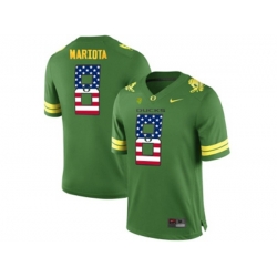 2016 US Flag Fashion 2016 Mens Oregon Duck Marcus Mariota #8 College Football Limited Jerseys - Apple Green