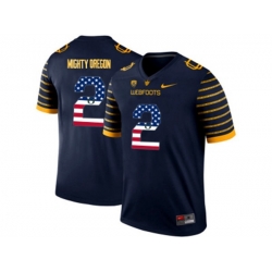 2016 US Flag Fashion 2016 Mens Oregon Ducks Spring Game Mighty Oregon #2 Webfoot 100th Rose Bowl Game Elite Jersey - Navy