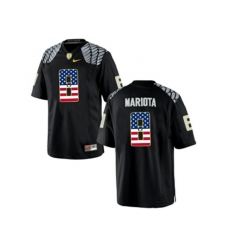 2016 US Flag Fashion Mens Oregon Duck Marcus Mariota #8 College Football Limited Jerseys - Black