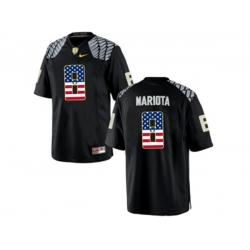 2016 US Flag Fashion Mens Oregon Duck Marcus Mariota #8 College Football Limited Jerseys - Black