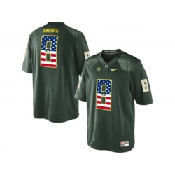 2016 US Flag Fashion Mens Oregon Duck Marcus Mariota #8 College Football Limited Jerseys - Green