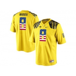 2016 US Flag Fashion Mens Oregon Duck Marcus Mariota #8 College Football Limited Jerseys - Yellow