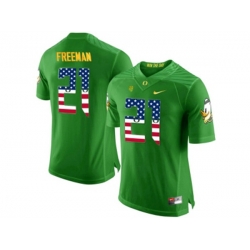 2016 US Flag Fashion Mens Oregon Ducks Royce Freeman #21 College Football Limited Jersey - Apple Green