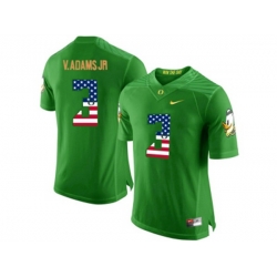 2016 US Flag Fashion Mens Oregon Ducks Vernon Adams Jr.#3 College Football Limited Jersey - Apple Green