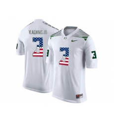 2016 US Flag Fashion Mens Oregon Ducks Vernon Adams Jr.#3 College Football Limited Jersey - White