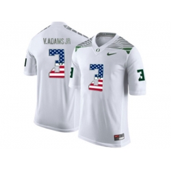 2016 US Flag Fashion Mens Oregon Ducks Vernon Adams Jr.#3 College Football Limited Jersey - White