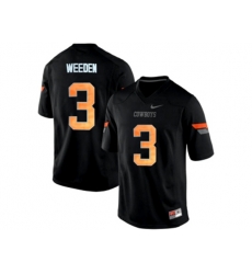 Mens Oklahoma State Cowboys Brandon Weeden #3 Pro Combat College Football Jersey - Black