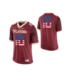 2016 US Flag Fashion Mens Oklahoma Sooners #10 College Limited Football Jersey - Crimson