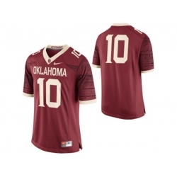 Mens Oklahoma Sooners #10 College Limited Football Jersey - Crimson