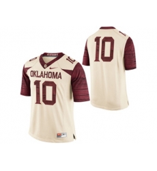 Mens Oklahoma Sooners #10 College Limited Football Jersey - White