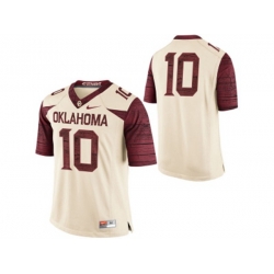 Mens Oklahoma Sooners #10 College Limited Football Jersey - White