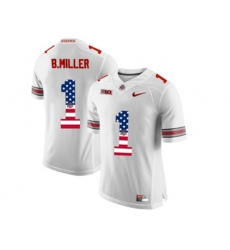 2016 US Flag Fashion Ohio State Buckeyes Braxton Miller #1 College Football Limited Jersey - White