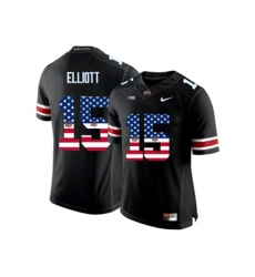 2016 US Flag Fashion Ohio State Buckeyes Ezekiel Elliott #15 College Football Limited Jersey - Black