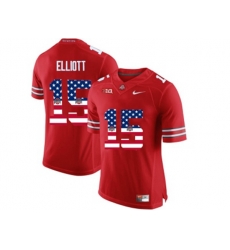 2016 US Flag Fashion Ohio State Buckeyes Ezekiel Elliott #15 College Football Limited Jersey - Scarlet