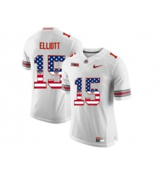 2016 US Flag Fashion Ohio State Buckeyes Ezekiel Elliott #15 College Football Limited Jersey - White