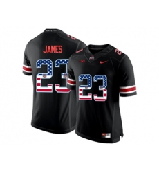 2016 US Flag Fashion Ohio State Buckeyes Lebron James #23 College Football Limited Jersey - Blackout