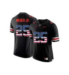 2016 US Flag Fashion Ohio State Buckeyes Mike Weber Jr. #25 College Football Limited Jersey - Blackout