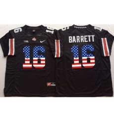 Ohio State Buckeyes #16 J.T. Barrett Black USA Flag College Jersey