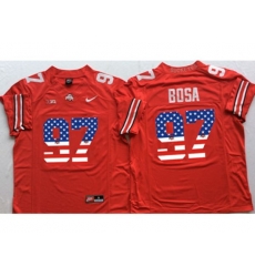 Ohio State Buckeyes #97 Joey Bosa Red USA Flag College Football Jersey
