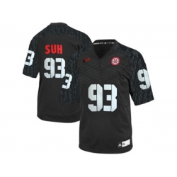 Mens Nebraska Cornhuskers Ndamukong Suh #93 College Football Jersey - Black