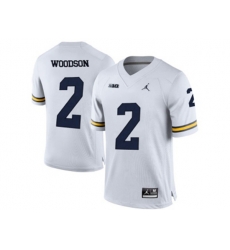 2016 Mens Jordan Brand Michigan Wolverines Charles Woodson #2 College Football Limited Jersey - White
