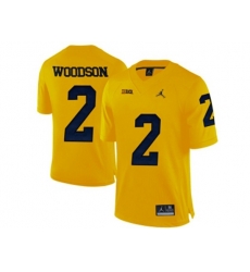 2016 Mens Jordan Brand Michigan Wolverines Charles Woodson #2 College Football Limited Jersey - Yellow