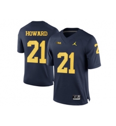 2016 Mens Jordan Brand Michigan Wolverines Desmond Howard #21 College Football Limited Jersey - Navy Blue