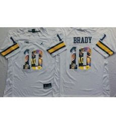 Michigan Wolverines #10 Tom Brady White Player Fashion Stitched NCAA Jersey