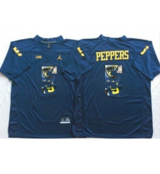 Michigan Wolverines #5 Jabrill Peppers Navy Blue Player Fashion Stitched NCAA Jersey