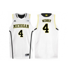Michigan Wolverines Chirs Webber #4 Basketball Authentic Jersey - White