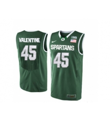 Michigan State Spartans Denzel Valentine #45 College Basketball Authentic Jersey - Green