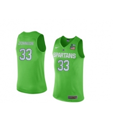 Michigan State Spartans Magic Johnson 33 College Basketball Authentic Jersey - Apple Green