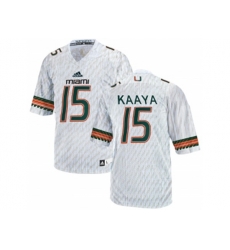 2016 Mens Miami Hurricanes Brad Kaaya #15 College Football Jerseys - White
