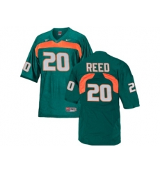 Mens Miami Hurricanes Ed Reed #20 College Football Jersey - Green