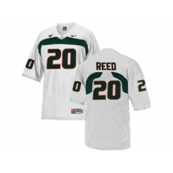 Mens Miami Hurricanes Ed Reed #20 College Football Jersey - White