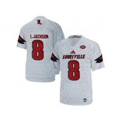 2016 Mens Louisville Cardinals Lamar Johnson 8 College Football Authentic Jersey - White 2016 Mens Louisville Cardinals Lamar Johnson 8 College Football Authentic Jersey - White