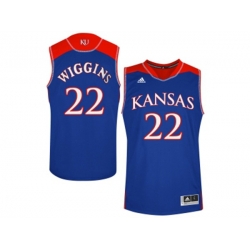 Mens Kansas Jayhawks Andrew Wiggins #22 College Basketball Authentic Jersey - Royal Blue
