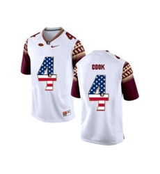 2016 US Flag Fashion-2016 Mens Florida State Seminoles Dalvin Cook #4 College Football Limited Jersey - White