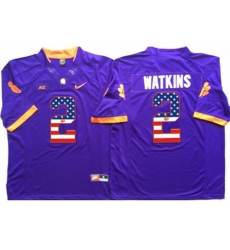 Clemson Tigers #2 Sammy Watkins Purple USA Flag College Jersey