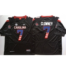 South Carolina Gamecocks #7 Jadeveon Clowney Black USA Flag College Jersey