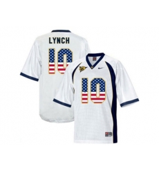 2016 US Flag Fashion Mens California Golden Bears Marshawn Lynch #10 College Football Jersey - White