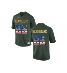 2016 US Flag Fashion Mens Baylor Bears Lache Seastrunk #25 College Football Jersey - Green