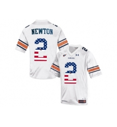2016 US Flag Fashion Mens Under Armour Cam Newton #2 Auburn Tigers College Football Throwback Jersey - White