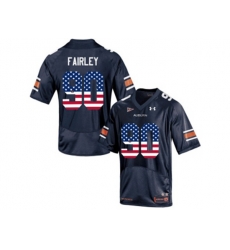 2016 US Flag Fashion Mens Under Armour Nick Fairley #90 Auburn Tigers College Football Jersey - Navy Blue